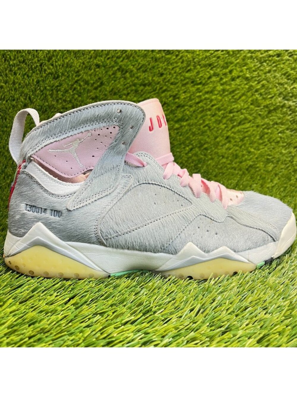 Nike Air Jordan 7 Retro Mens Size 9.5 Gray Pink White Basketball Shoes Sneakers